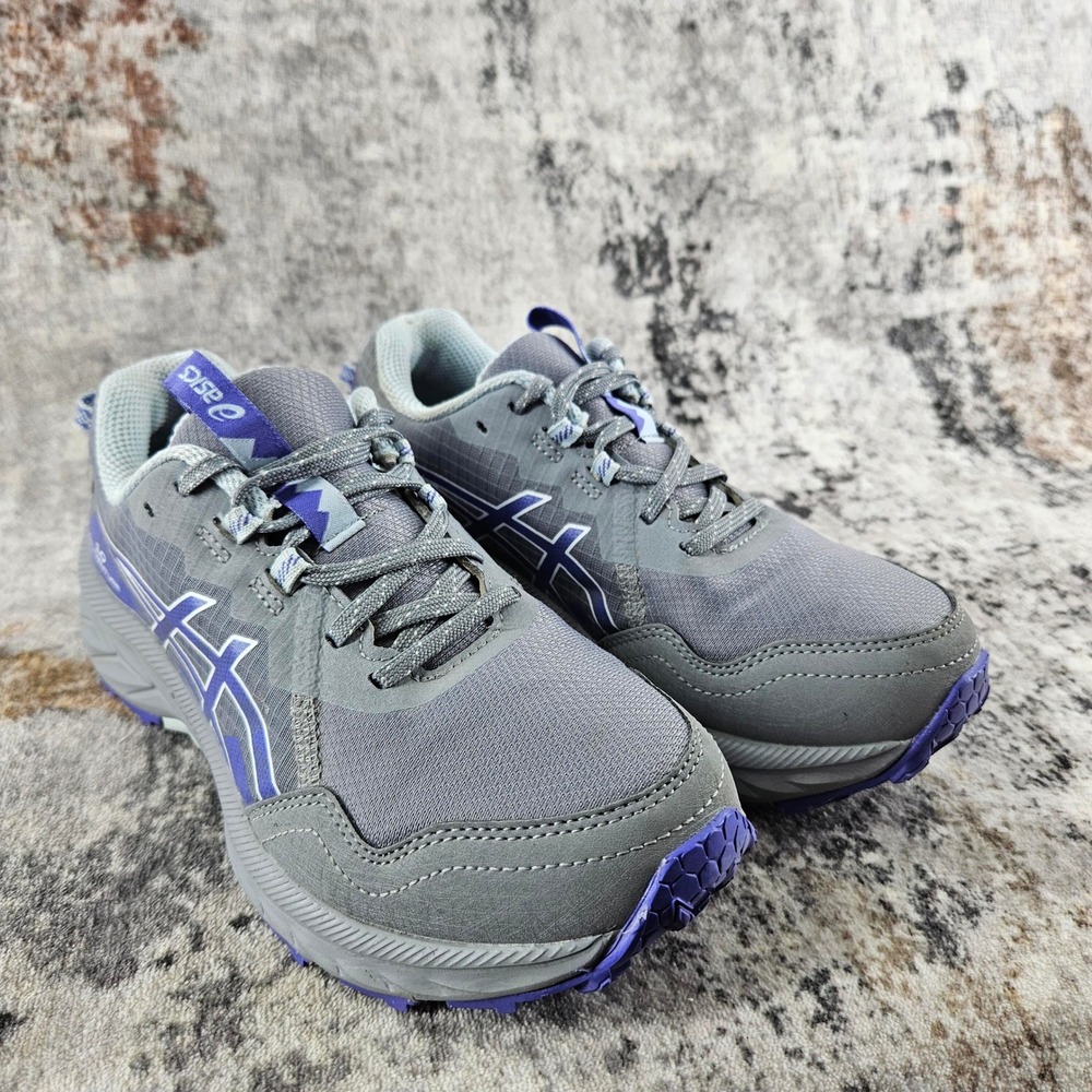 ASICS Gel Venture 10 Shoes Womens 6‎ Grey Purple Trail Running 1012B759 Outdoor